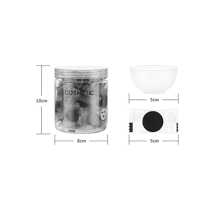 Bamboo Charcoal Compressed Facial Masks – 40 pieces (includes free mixing bowl)