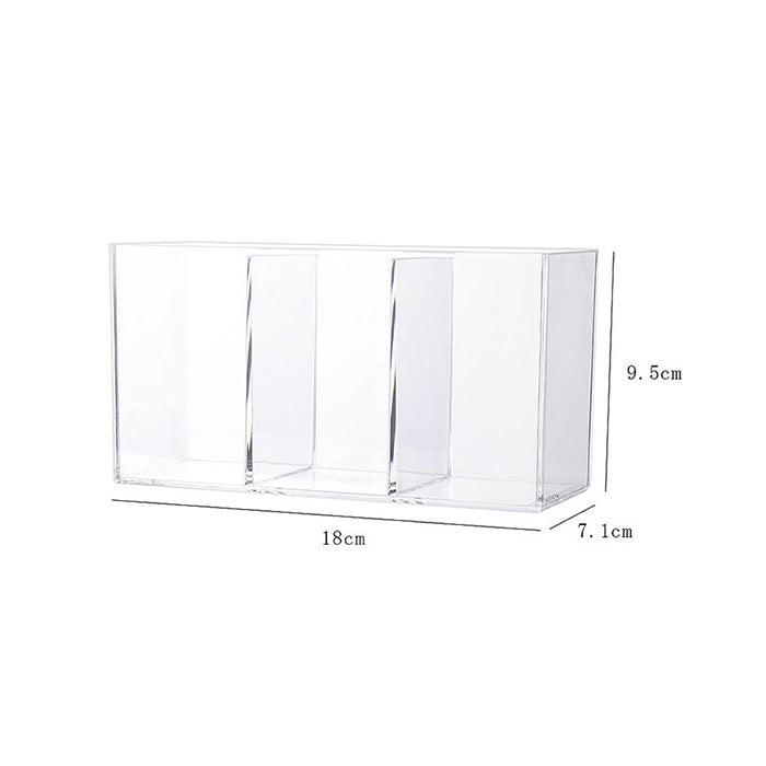 Multifunctional Transparent 3-Compartment Makeup Brush Organizer