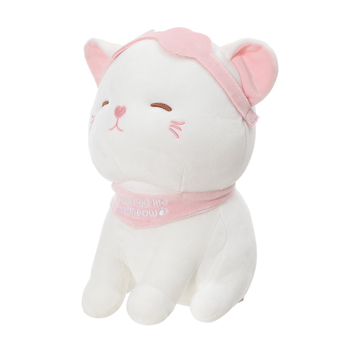 Cat plush toy with an eye mask