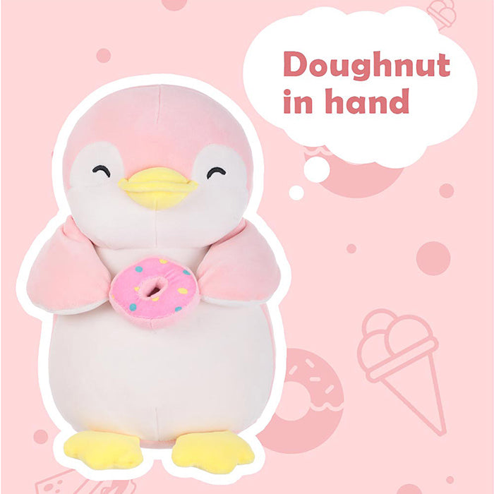 Peluche pinguino seduto a forma di ciambella