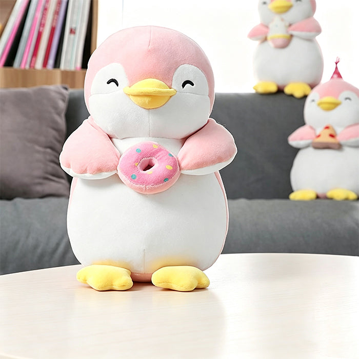 Peluche pinguino seduto a forma di ciambella