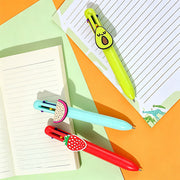 Penna 6 Colori a Tema Frutta con Topper Decorativo