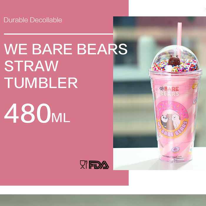 We Bare Bears Double-Layer Straw Cup - 480ml