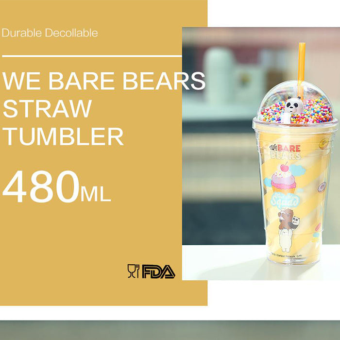 We Bare Bears Double-Layer Straw Cup - 480ml
