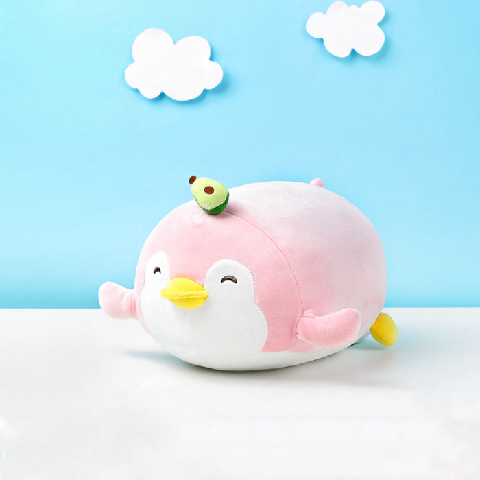 Peluche Pinguino Sdraiato a Tema Frutta (Versione Avocado)