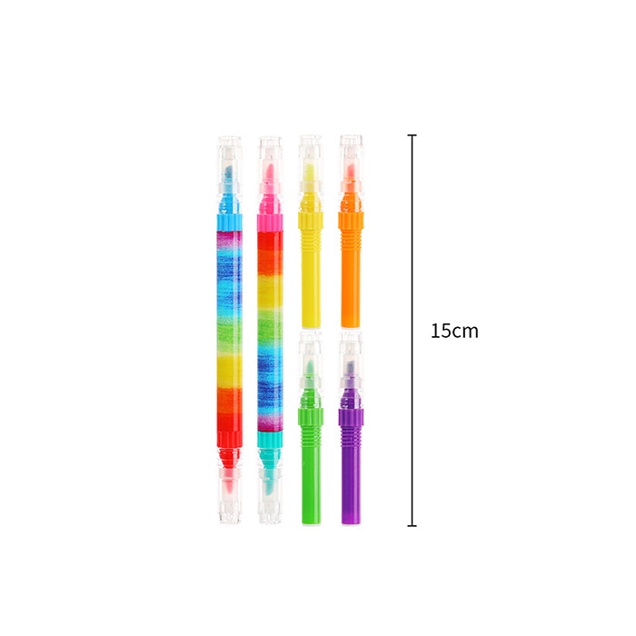 Evidenziatore a doppia punta a 8 colori con ricariche sostituibili