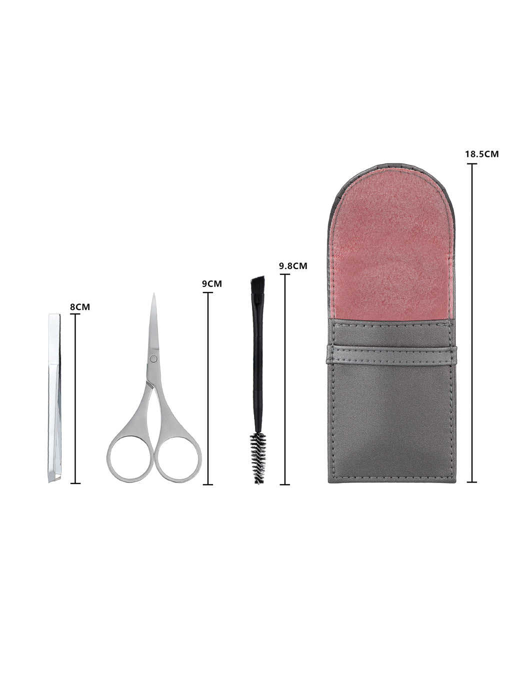 Professional 3-Piece Eyebrow Grooming Set (with storage pouch)
