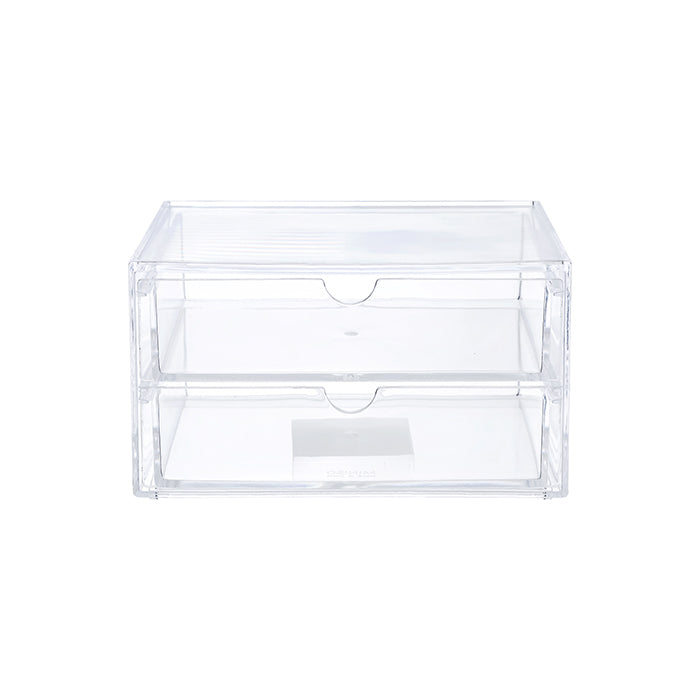 Transparent Modular 2-Drawer Cosmetic Organizer