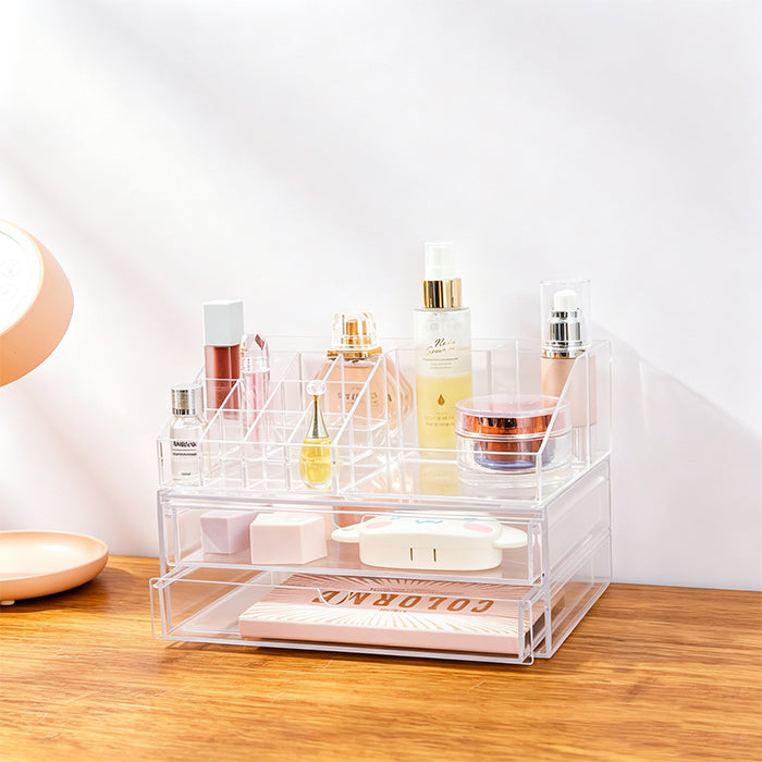 Transparent Modular Multi-Compartment Makeup Organizer – Large