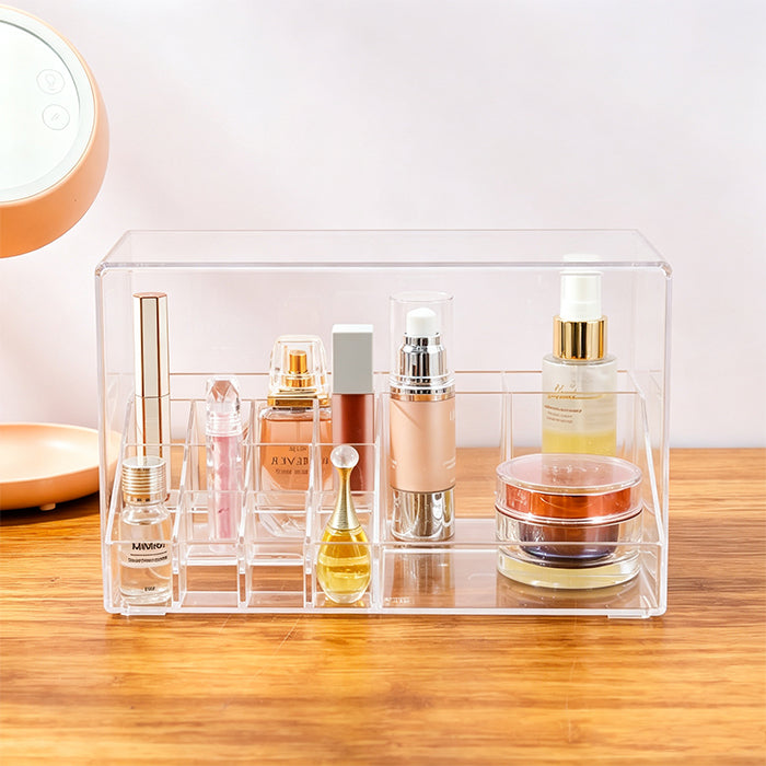 Transparent Modular Multi-Compartment Makeup Organizer – Large