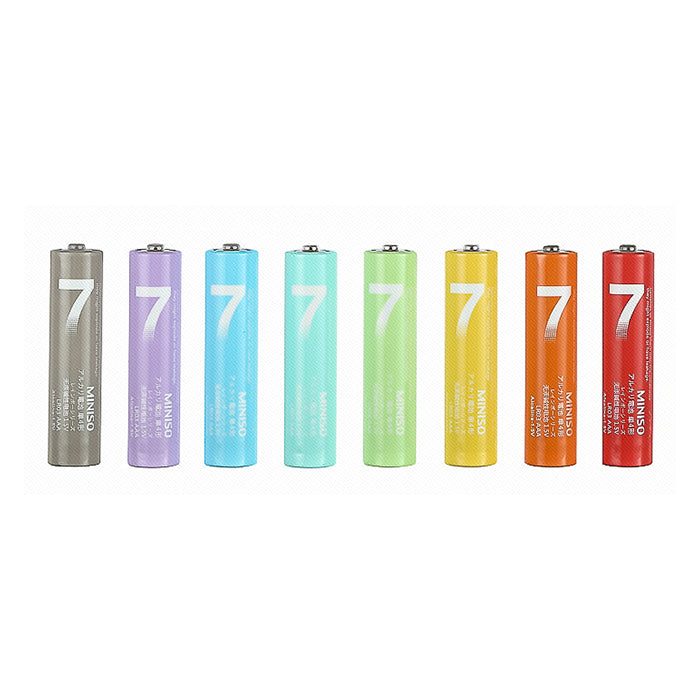 Batterie Alcaline AAA, Confezione da 8 (Colorate)