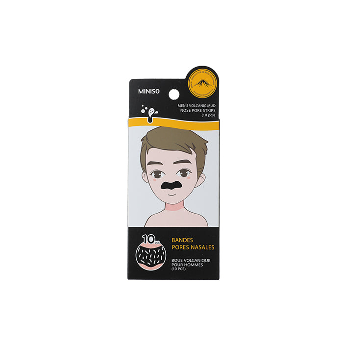 Men's Volcanic Mud Blackhead-Removing Nose Strips – 10 Pieces