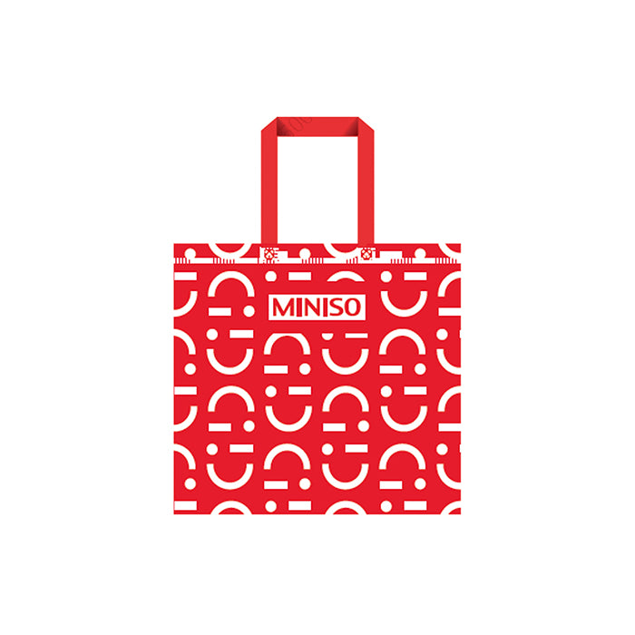 MINISO Multifunctional Square Eco-friendly Bag with All-Over Smiley Face Print