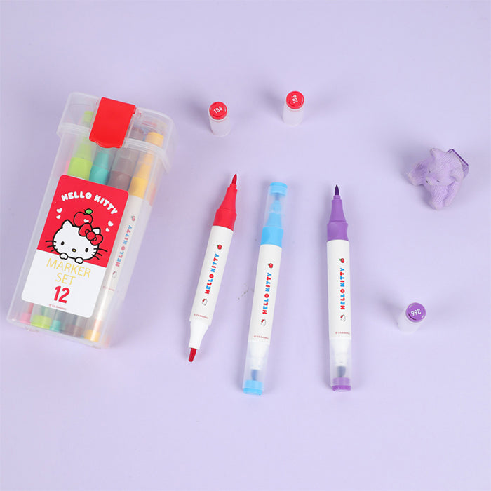 Hello Kitty Apple Season Series – 12-Color Marker Set