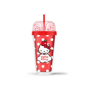 Hello Kitty Apple Season Series – Double-Layer Plastic Straw Cup (480mL)
