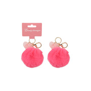 Serie Romantica Rosa – Portachiavi con pompon