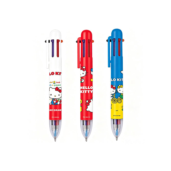 Serie Hello Kitty "Ritorno a Scuola Divertente" – Penna a Sfera a 6 Colori (Confezione da 3)