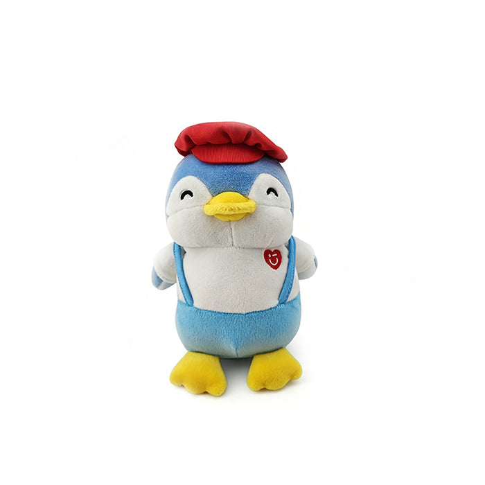 MINI FAMILY French Series – Peluche Pinguino in Salopette da 18 cm