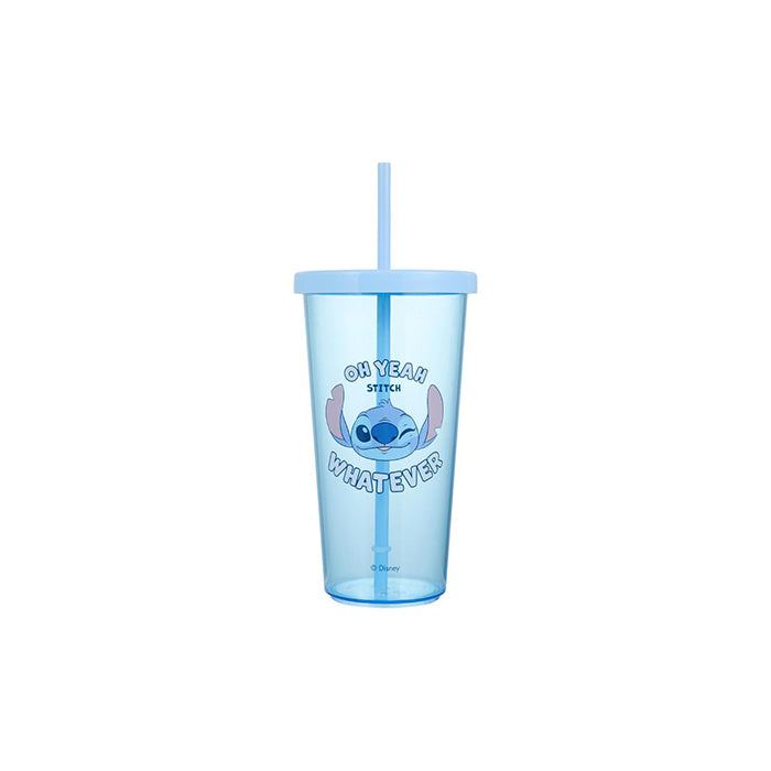 Disney Stitch Series – 600mL Plastic Cup with Straw