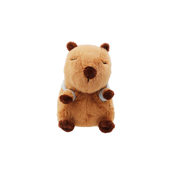Serie Capybara – Peluche Seduto con un Pesce sulla Schiena