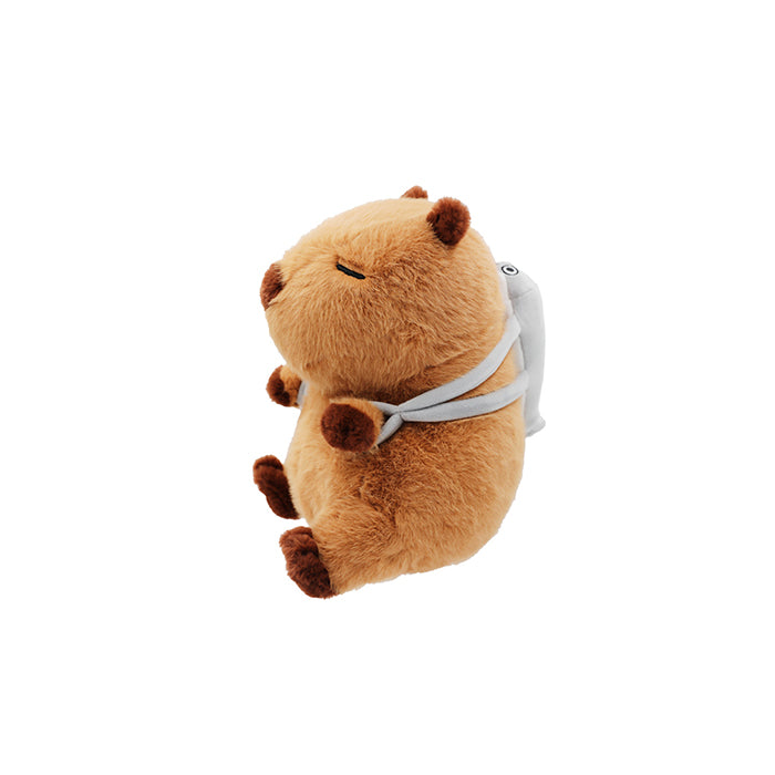 Serie Capybara – Peluche Seduto con un Pesce sulla Schiena
