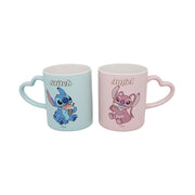 Disney Stitch Collection – 360mL Ceramic Mug with Heart-Shaped Handle (Set of 2)