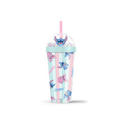 Disney Stitch Series – 420mL Plastic Cup with Straw and Bubble-Style Lid