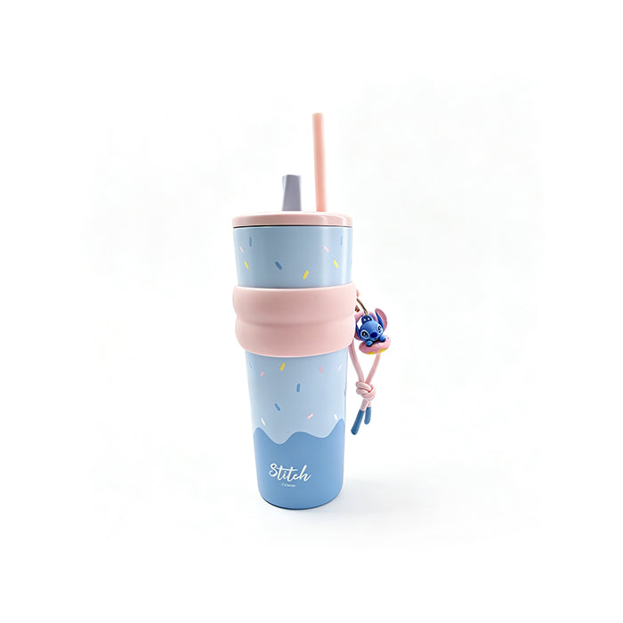 Disney Stitch Foodie Party Series – Bicchiere termico da 800 ml a doppio strato in acciaio inossidabile con cannuccia