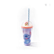Disney Stitch Foodie Party Series – 480ml Double-Walled Plastic Straw Cup