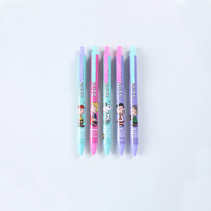Serie Retrò Colorata Snoopy – Set di 5 Penne, 0,5mm (Nero)