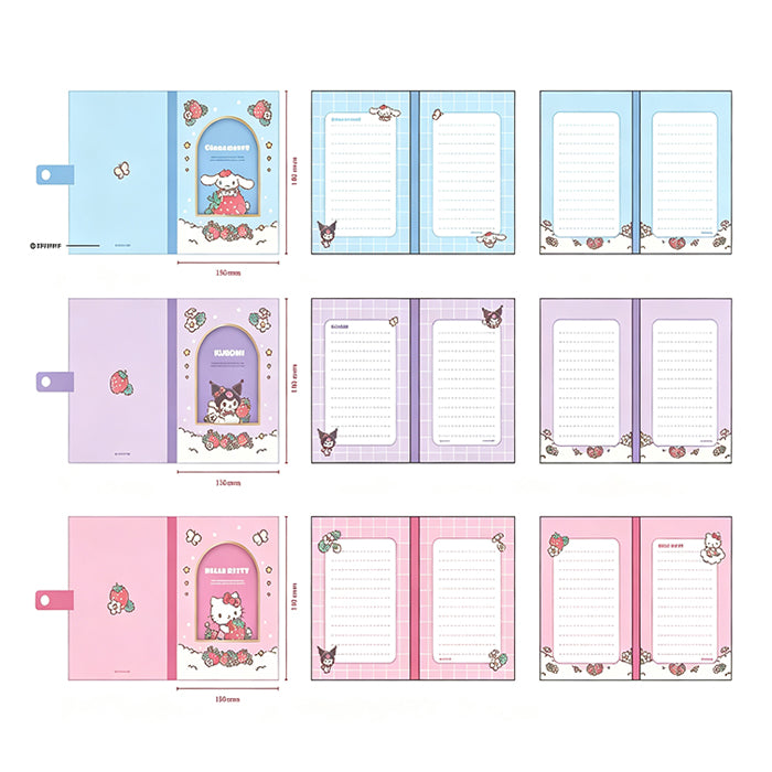 Hello Kitty and Friends Strawberry Season Series – Taccuino B6 in TPU con copertina rigida e stampa a caldo in lamina d'oro